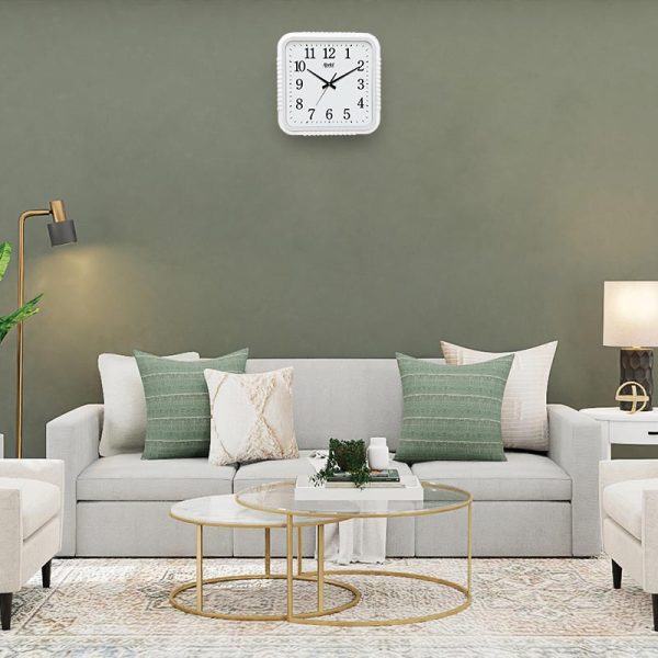 2 wall clock fancy clock 2947 white