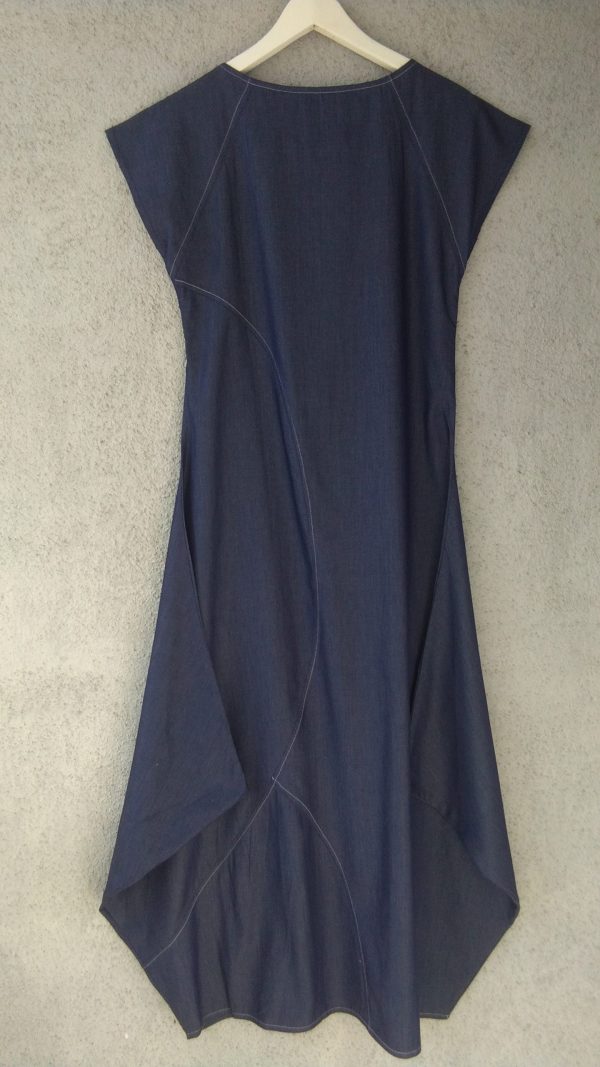 Organic Cotton Denim Paneled Dress