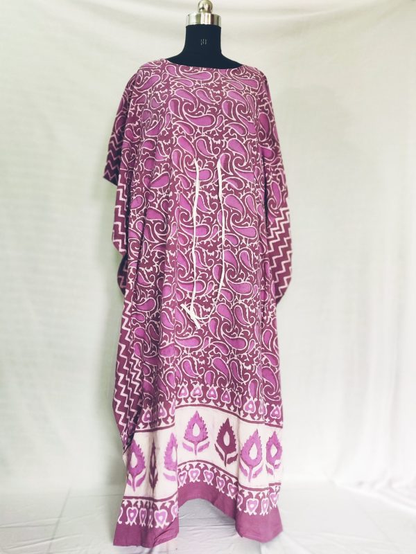 pure cotton kaftan, purple