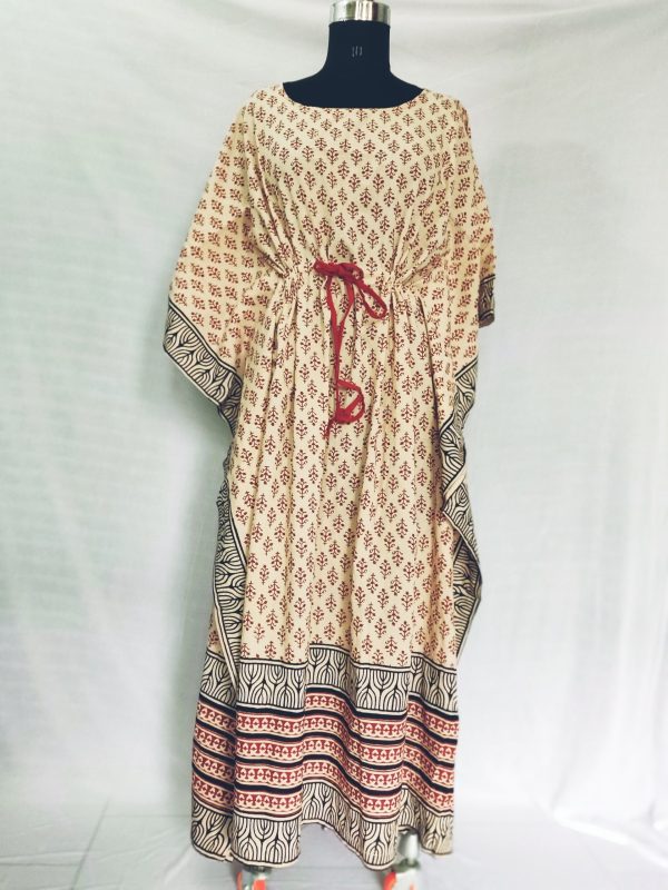 pure cotton kaftan, block print