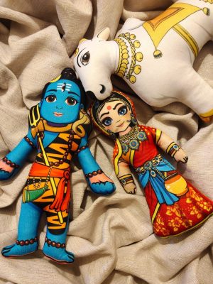 Shiva Dolls, Shiva Parvati Nandi Dolls, Indian Soft Toy, Indian Dolls, Hindu Dolls, Hindu Mythology dolls