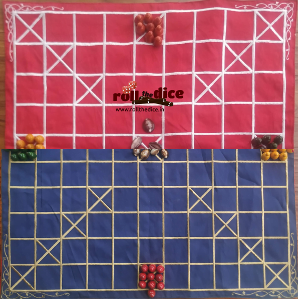 chowka bara board, board game, Indian traditional game