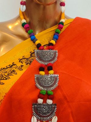 indradhanush handcrafted neckpiece with earrings