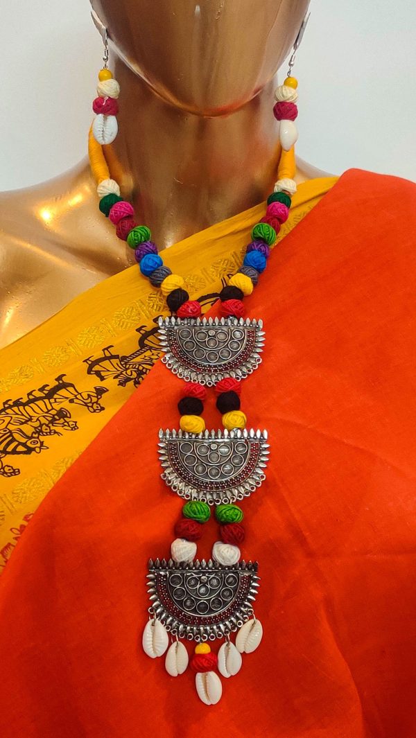 indradhanush handcrafted neckpiece with earrings