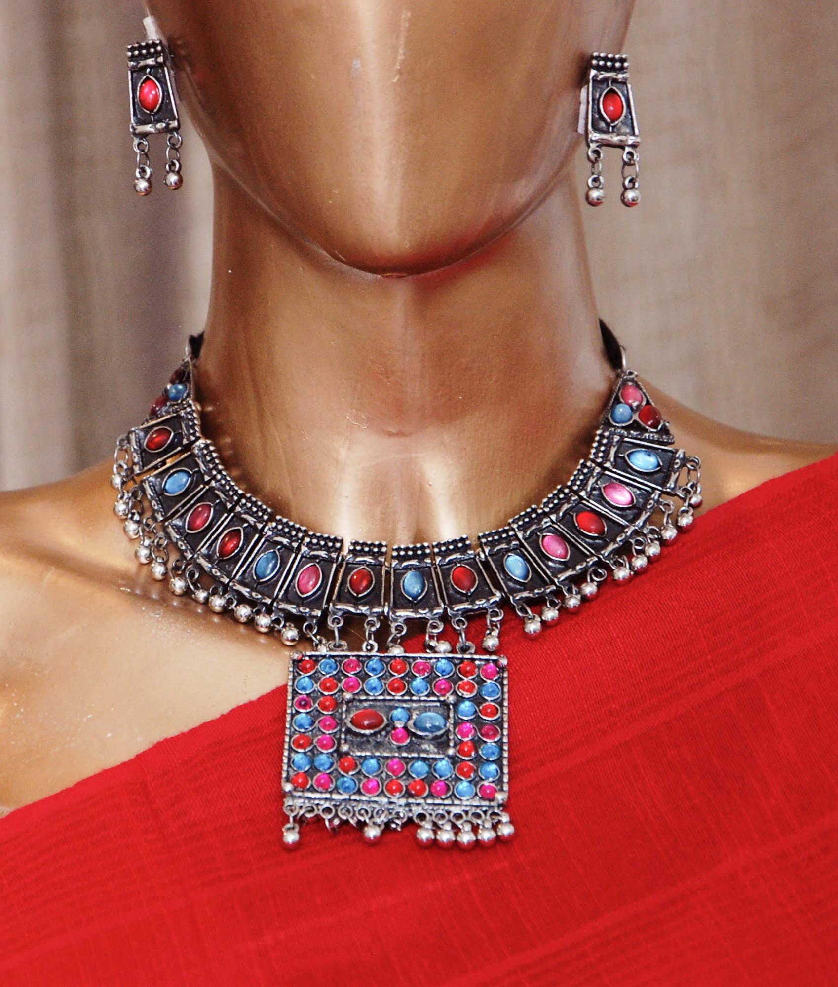 kaleidoscope handmade oxidized necklace