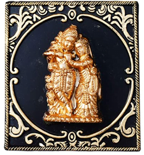 Small Radha Krishna Wall Frame | God Frame | Wall Decore | Home Decore | Photo Frame | Hard Plastic (6.5 X 6 Inch)