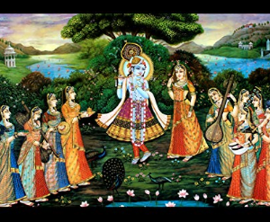 Lord Radha Krishna Painting Digitally Printed Classic Creative and Decorative Photo Frame/God Krishna Religious Digital Images for Radha Krishna (12x18 inch)