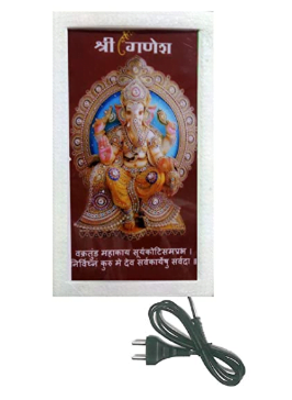 Ganesh god Photo Frame with led Light - (23 cm x 13 cm)