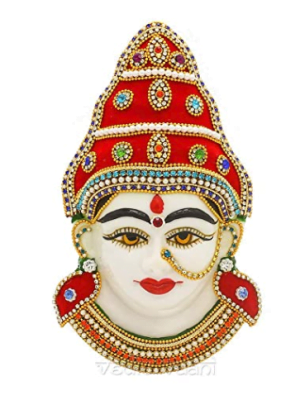 Margashirsha Varalakshmi Amman Devi Laxmi Vratam Decorated Puja Face/Mukhota (Mask) in Poly Fiber for Margashirsha Pooja Or Vrata