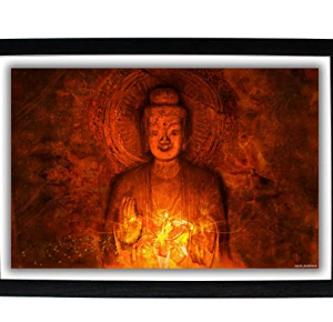 God Gautama Buddha HD Photo Frame / Lord Siddhartha Gautama / Shakyamuni Buddha / Buddhism / Buddhist New Year / Vesak / Magha Puja Day / Asalha Puja Day / Uposatha / Kathina Ceremony / Abhidhamma Day / Songkran / Loy Krathong / The Ploughing Festival / High Definition Digital Photo Print / Wall Decor Art / Positive Vibes / Poster  / 32.5X1x22.5 CM