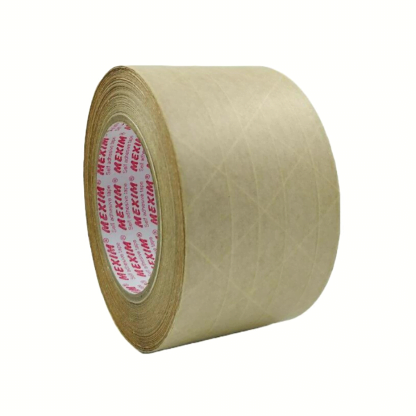Ecosattva Water Activated Kraft Paper Tape | Brown Scrim Reinforced | 70 mm x 50 meters x 4 Rolls, Provides Tamer Proof Application