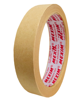 Ecosattva Self Adhesive Eco-Friendly Kraft Paper Tape | 24 mm x 50 meters x 12 Rolls, Easy to Apply, Used for box Packaging