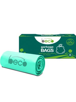 Beco Compostable Small 17 X 19 Inches Garbage Bags/Trash Bags/Dustbin Bags 15 Pieces - Pack of 3