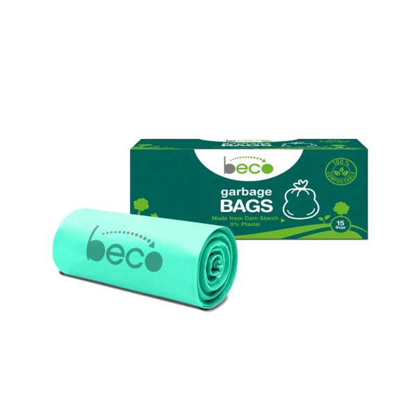 Beco Compostable Small 17 X 19 Inches Garbage Bags/Trash Bags/Dustbin Bags 15 Pieces - Pack of 3