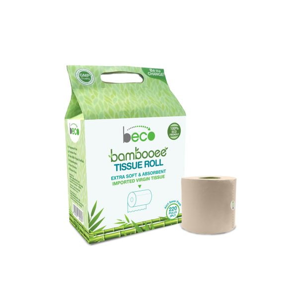 Beco Bambooee Tissue Roll (3 Ply) - 220 Pulls - 4in1 (Value Pack)